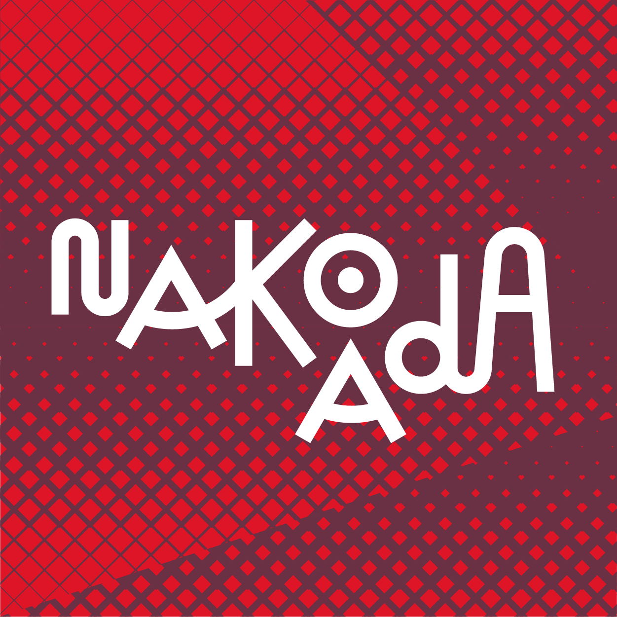 Fundo vermelho com grafismos geométricos remetendo a artesanato indígena, no primeiro plano se lê: Nakoada – estratégias para a arte moderna